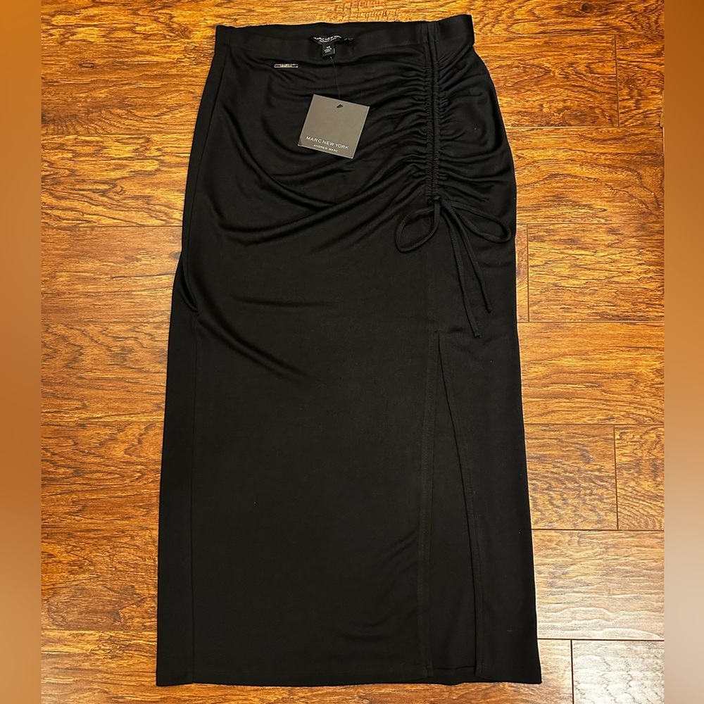 Marc New York Black Ruched Pencil Skirt